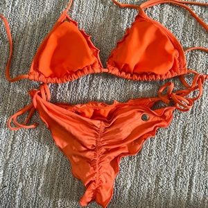 Volcom bright orange xs swimsuit great condition